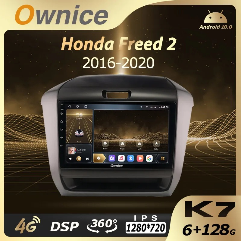 

Автомобильный мультимедийный радиоприемник 6G + 128G Ownice Android 10,0 для Honda Freed 2 2016 - 2020 2 Din GPS Navi аудио головное устройство 4G LTE 360 без DVD