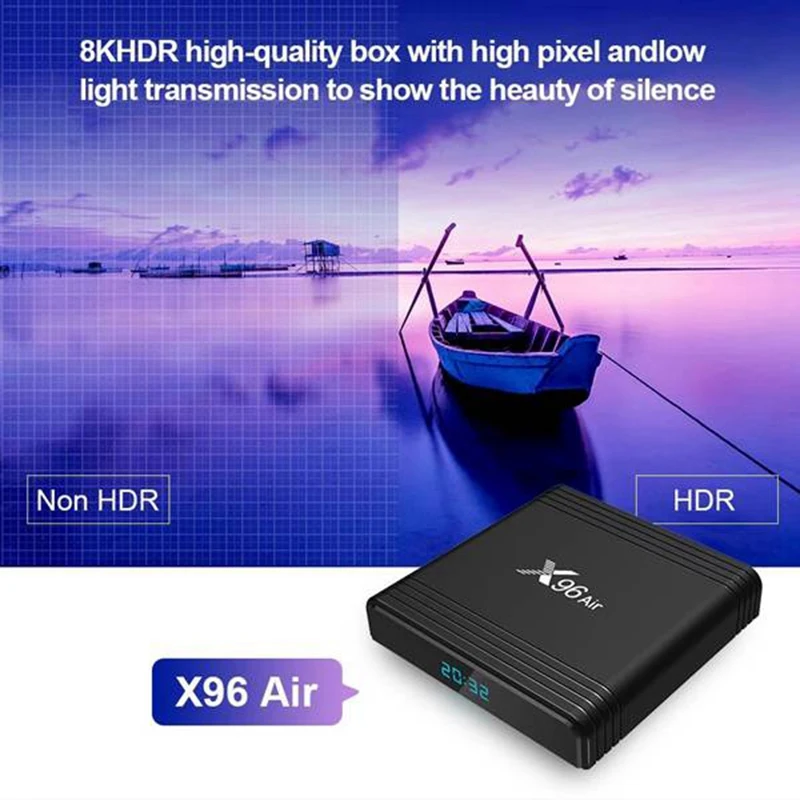 

X96 Air Smart TV Box Android 9.0 8K Video 2GB / 16GB UHD 4K Media Player 2.4G WiFi BT4.0 100M LAN(UK Plug)