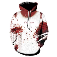 3d print wound horror blood hoodies sweatshirts women men im fine letter hoodie jumper pullover cosplay women tops
