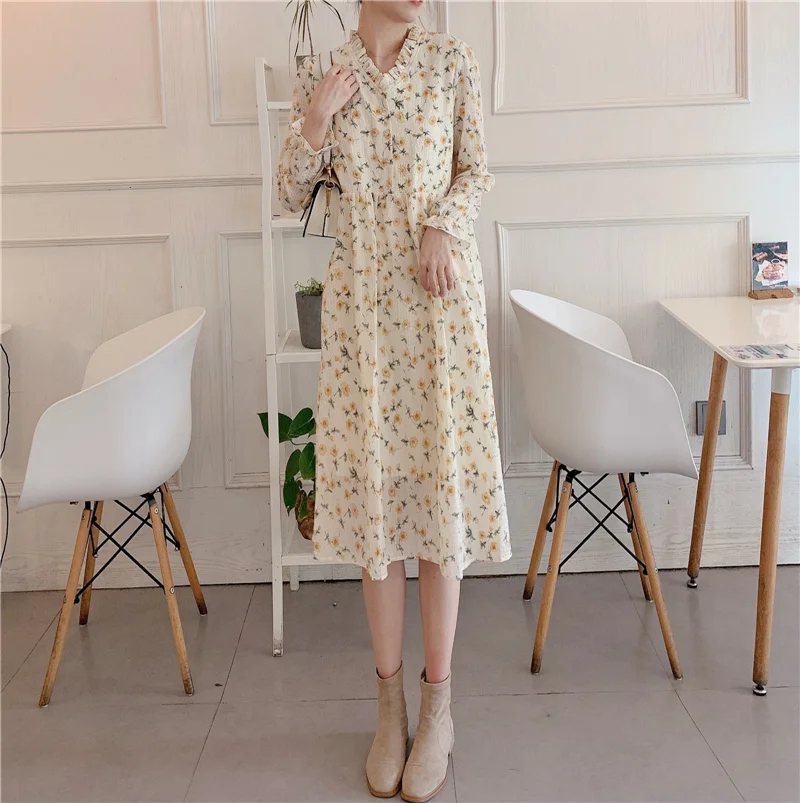 

Женская юбка с длинным рукавом, элегантная шифоновая юбка в мелкую клетку с принтом «Первая любовь», осень 2021