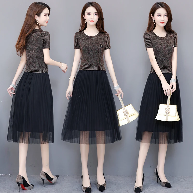 

Платье элитного фасона показывает стройную талию и Стройный Стиль мамы Новинка 2021 года популярные маленькие летние