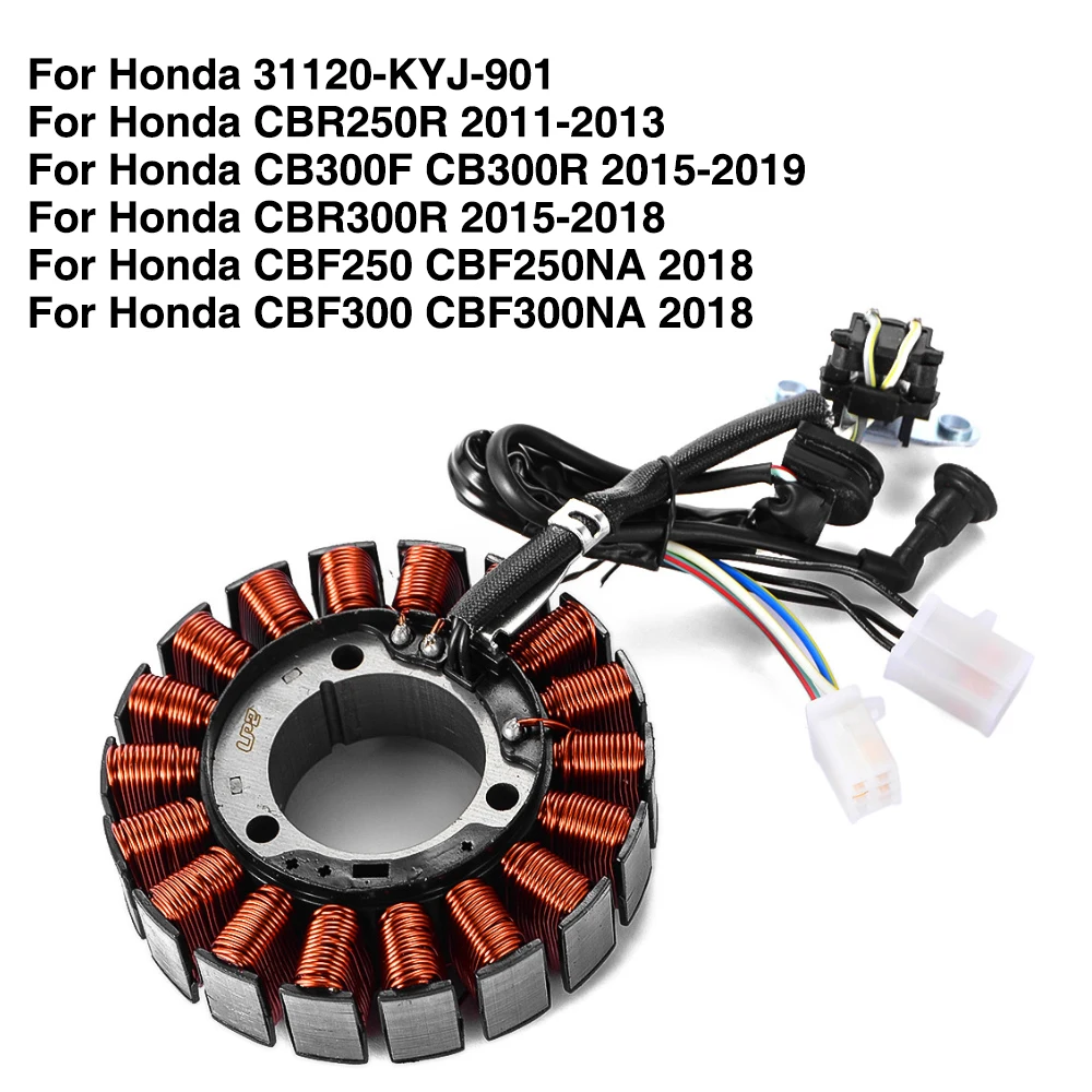 Катушка статора для Honda CBR250R CBR300R CB300F CB300R CBF250 CBF250NA CBF300 CBF300NA CBR 250R 300R CBF 250 300 31120 KYJ