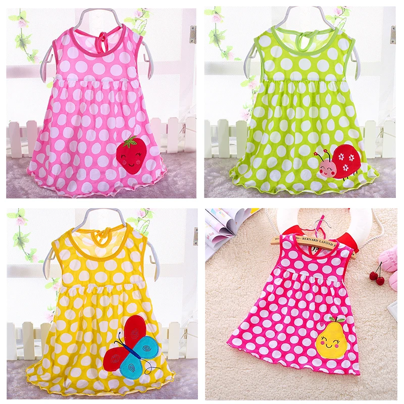 Распродажа платья для девочек с мультяшным рисунком летнее хлопковое детское