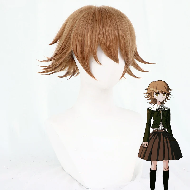Danganronpa Fujisaki Chihiro Cosplay Women School Uniform Coat Shirt Dress Outfit Anime Costumes and Wig Halloween |