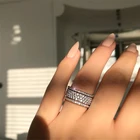 Кольцо женское серебряное, с фианитами, элегантный кристалл горного хрусталя, кольца, ювелирные подарки