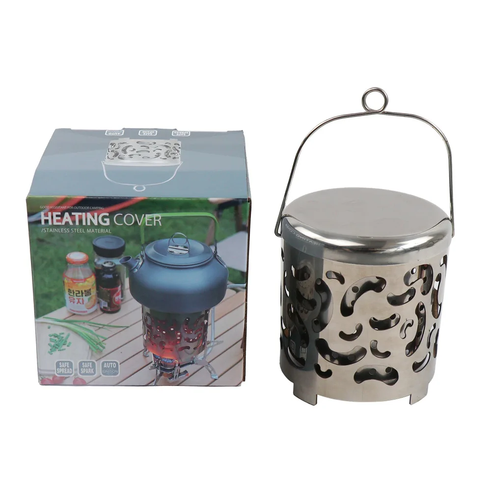 

Stainless Steel Mini Cooking Stove Heating Cover Outdoor Camping Tent Heater