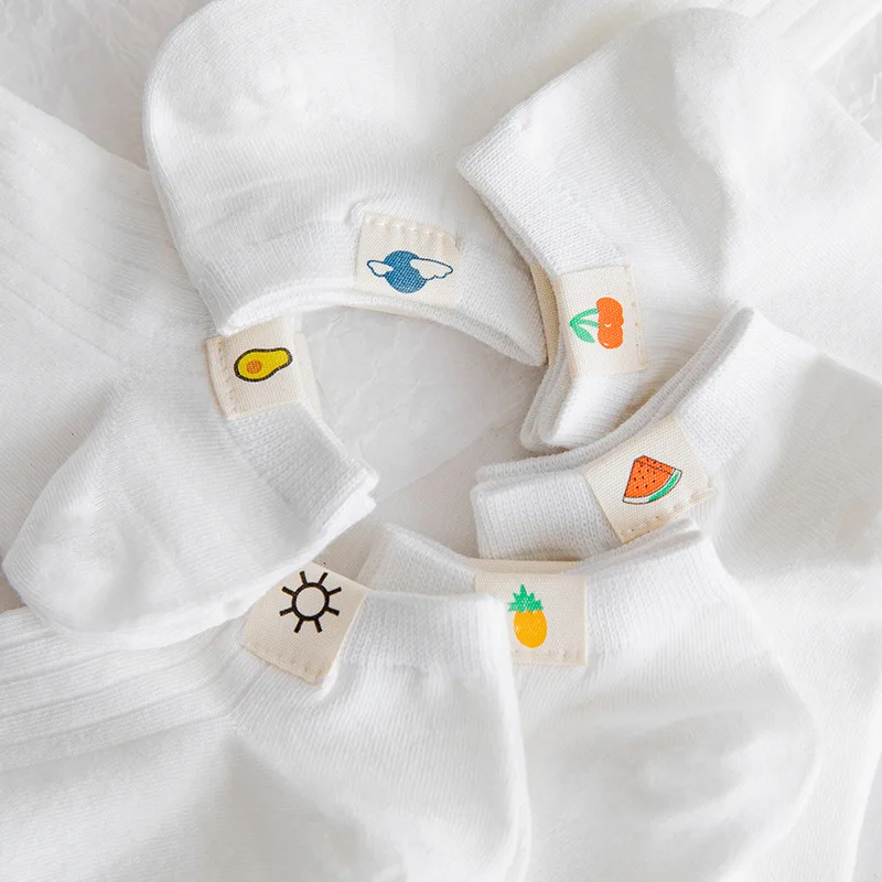 

Funny cartoon socks white meia avocado strawberry cute kawaii calcetines mujer harajuku women chaussette cotton woman sock