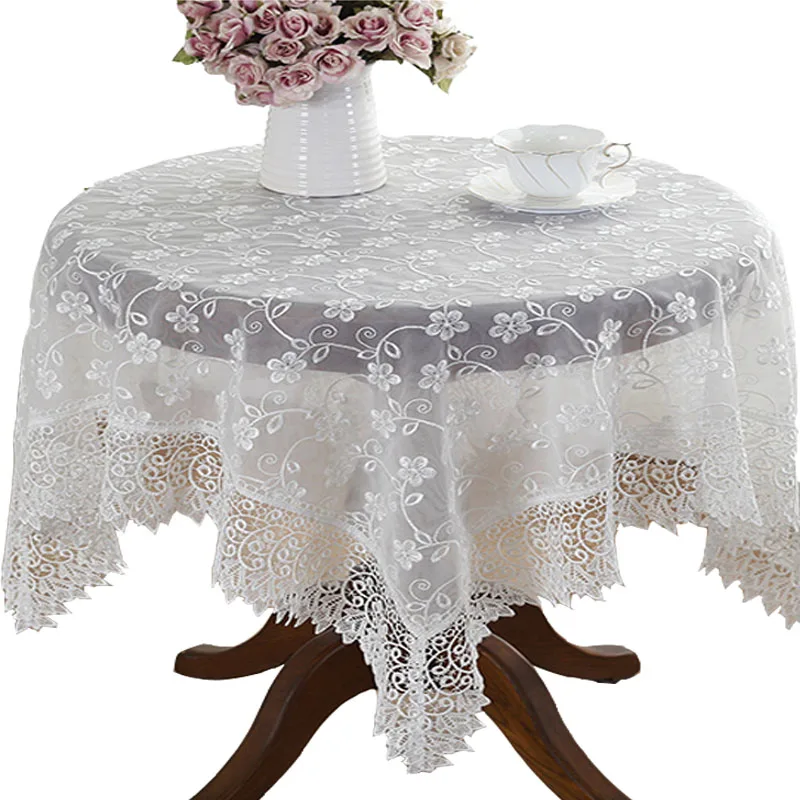 

Rural Tablecloth Round Cover Wind Tea Table Translucent Girl Nightstand Cloth Web Celebrity Lace Cover Towel Mantel Antimanchas