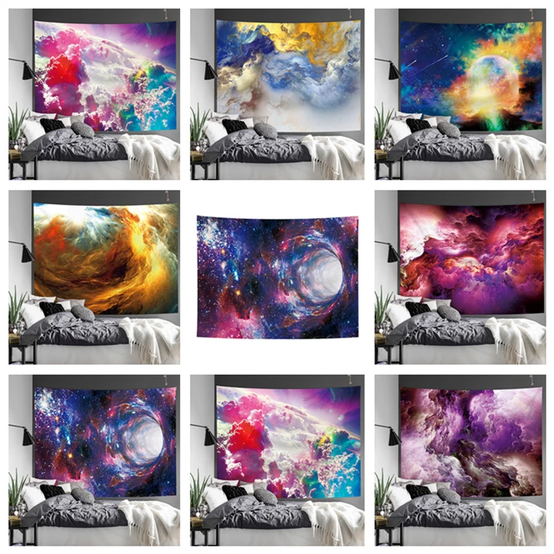

Galaxy Psychedelic Tapestry Wall Hanging Decorativa Dazzle Space Pattern Wall Rug Home Decorative Tapestries