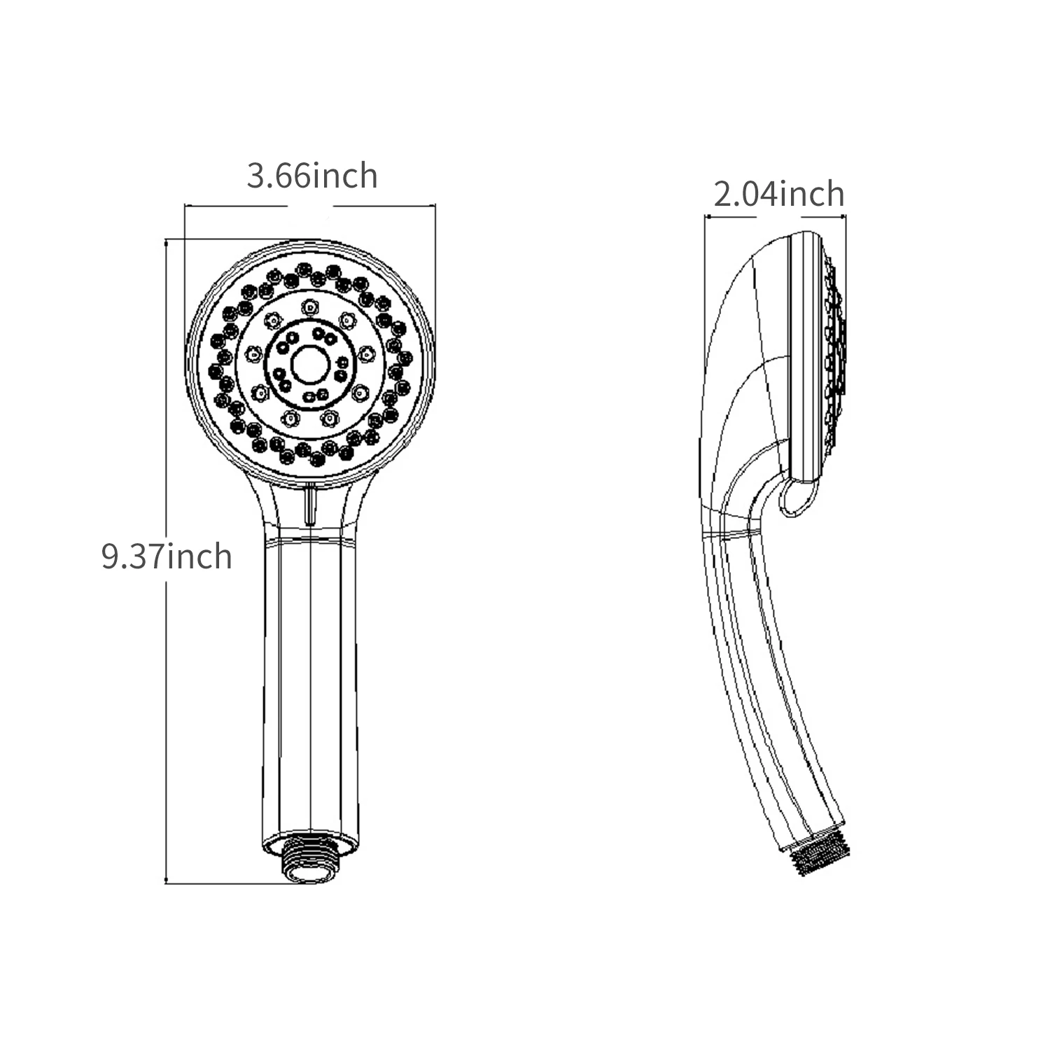 

New High Pressure Shower Head 5 Spray Settings Handheld Shower Head with Stainless Steel Hose Adjustable Bracket Set Shower Head