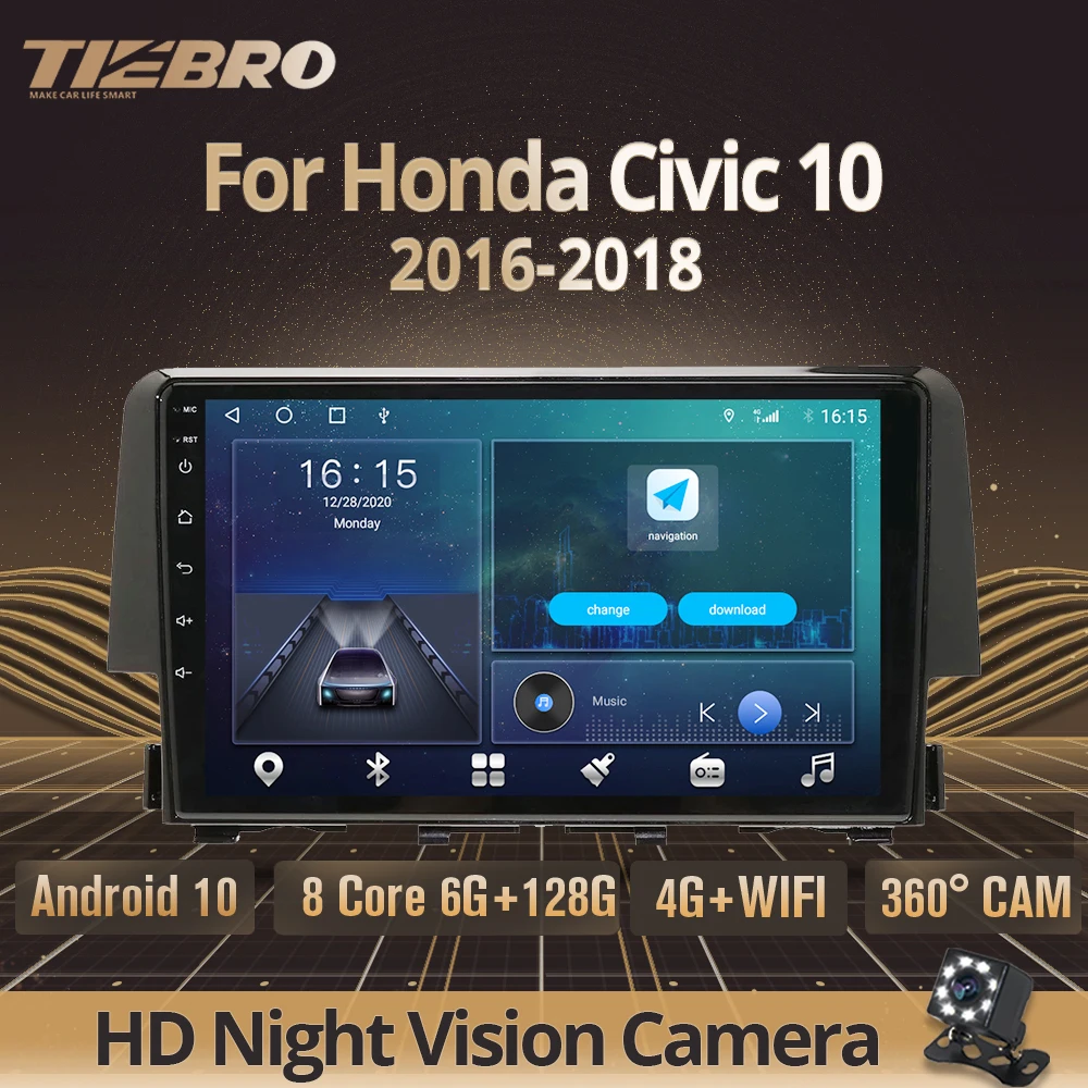 

2DIN Android10.0 автомобильное радио для Honda Civic 10 2016-2018 GPS навигации стереофонический радиоприемник DSP Авто радио автомобиля видео без 2DIN DVD IGO