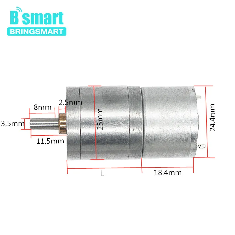 DC Gear Motor Gearbox Reduction Reversible JGA25-310 6V 12v Micro Motor High Torque Smart Parts DIY 8-1800RPM High Quality