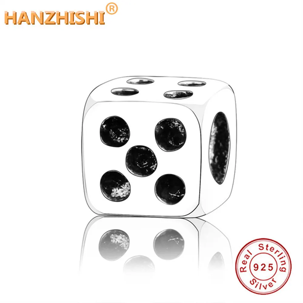 

925 Sterling Silver Vintage Cube Dice Charms Beads Fit Original Pandora Charms Bracelet Necklace Bangle DIY Jewelry Making
