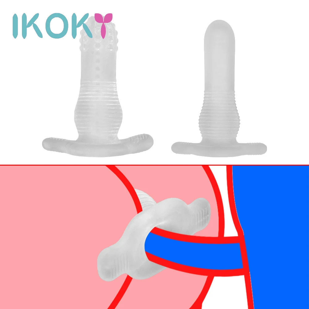 

IKOKY Anal Expanding Sex Toys for Women Men Gay Butt Expansion Anus Dilator TPE Hollow Anal Plug Transparent Prostate Massager