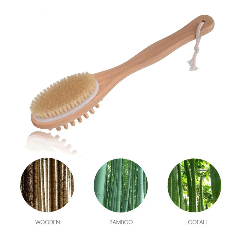 

Bath Brush Long Handle Scrubber Skin Massage Brush Feet Rubbing Body Brush For Back Exfoliation Brushes Bathroom Accessories
