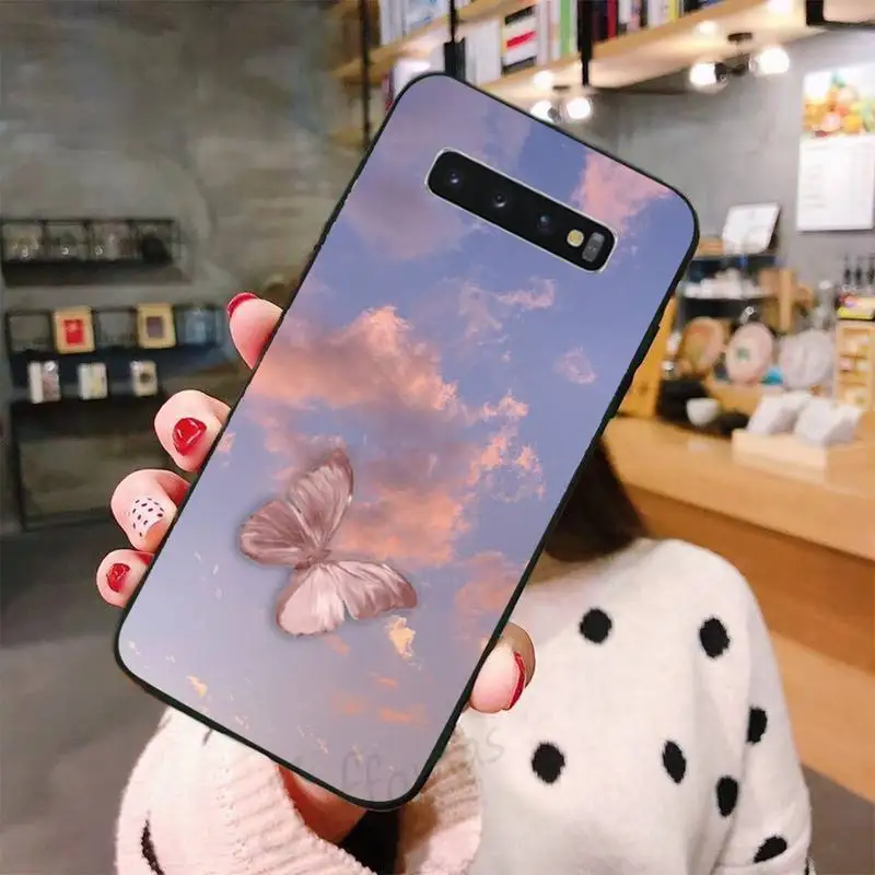 

Butterfly sky cloud Phone Case For Samsung A50 A51 A71 A20E A20S S10 S20 S21 S30 Plus ultra 5G M11 funda shell