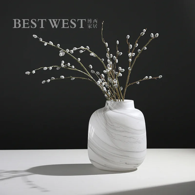 

Home Glass Vase Pieces Desktop Set Living Room Dining Table Light Luxury Vase Model House Soft Decorations