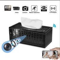 hd 1080p pu leather tissue box mini camera ir night vision motion detection wifi wireless camcorder action cam meeting security