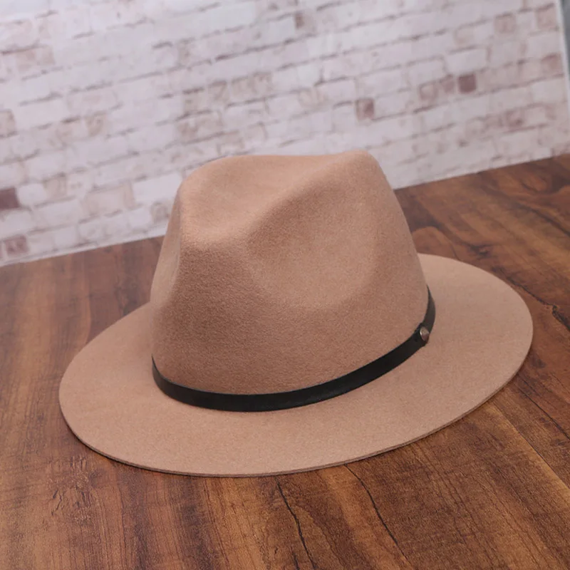 Зимние Модные фетровые шляпы унисекс из шерсти и фетра женские кожаные с