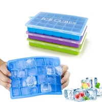 24 grids silicone ice cube tray with lid food grade silicone ice cube maker molds fruit popsicle for whiskey cocktail party bar