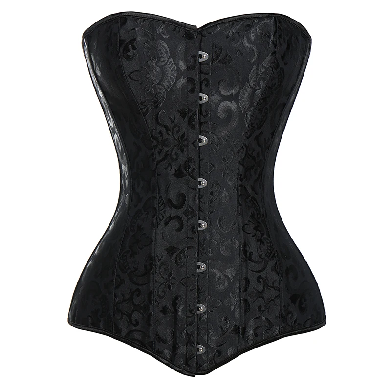 Bustiers & Corsets Boned Overbust Corset Lace Up Waist Trainer Bustier Top Long Torso Hourglass Bodyshaper Steampunk Corselet