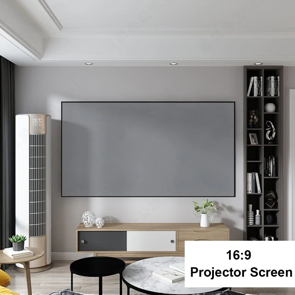 New 16:9 100/120 inch HD Projector Screen Foldable Reflective Fabric Cloth Projection Screen for Home Office DLP LED Screen