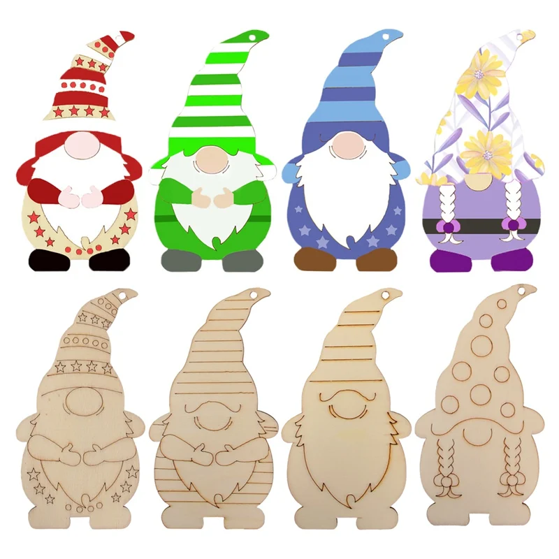 

10pcs DIY Wooden Faceless Doll Christmas Tree Ornament Merry Christmas Decoration for Home Navidad Natal Xmas Gift New Year 2022