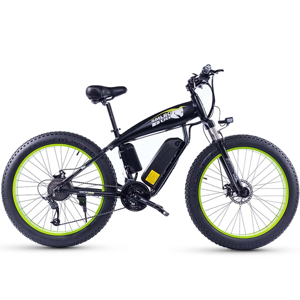 

1000W Ebike 26 Inch Fat Tire 15ah Mountain Snow Beach Electric Bicycle Bionic Frame Travel LCD Display Anti-shock Bike Adult