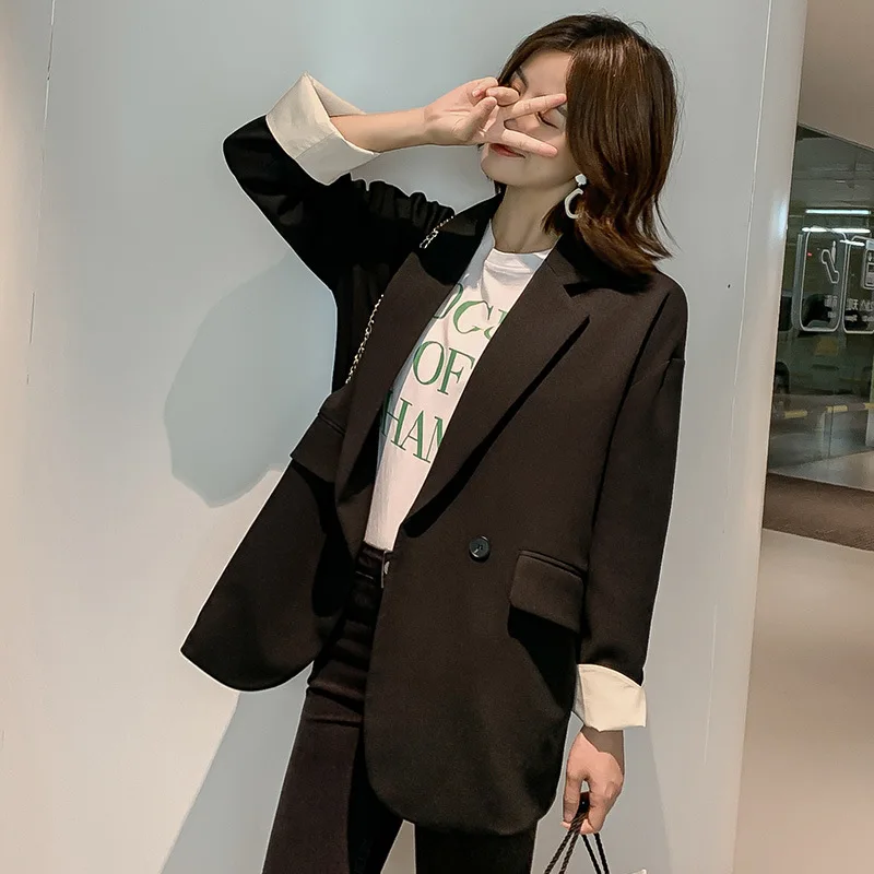 New Office Lady Elegant Suits Long Sleeve Woman Black Beige Khaki Blazers And Jacket 2020 Spring Autumn Outwear Femenino | Женская