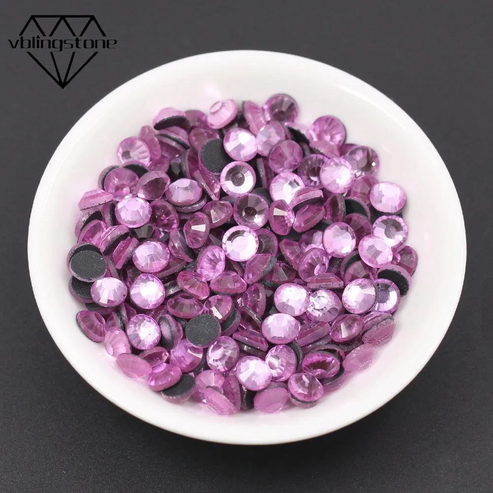 Стразы розовые с горячей фиксацией SS6 SS10 SS16 SS20 SS30 стразы кристаллами плоской