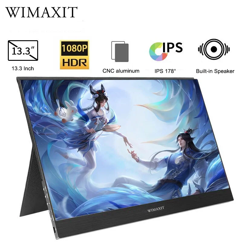 WIMAXIT M1331C Портативный USB C монитор Ultra Dual HDMI Вход работы игровой Тип 72% Цвет диапазон
