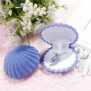 Бархатная подарочная коробка в виде милых ракушек, подвеска для колец, ювелирных украшений, сережек, витрина, коробка для сережек, коробка для ювелирных украшений, подарочная коробка