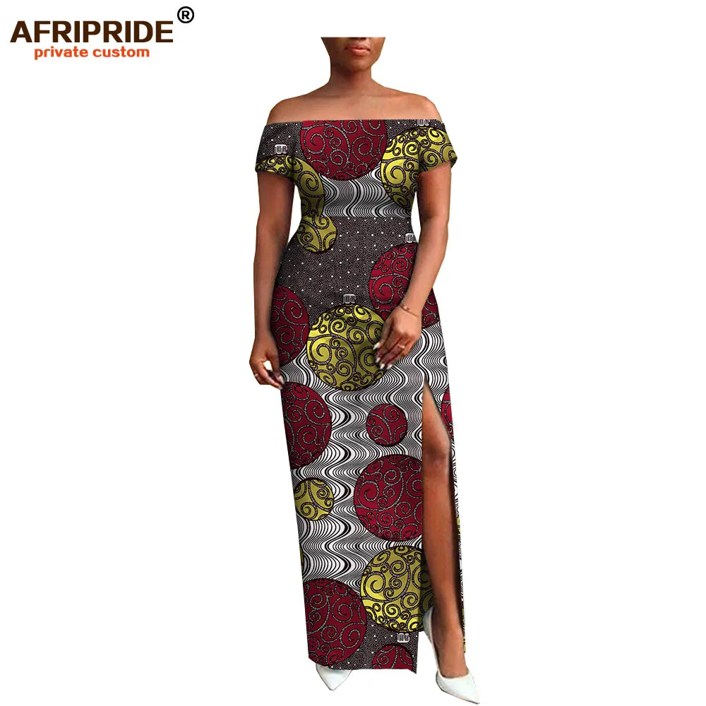 AFRIPRIDE, индивидуальная африканская одежда, осеннее платье, короткий рукав, макси, батик, боковое, вечернее платье для женщин, A722538 - Цвет: 533