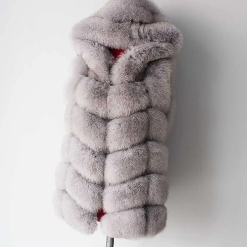 

Linhaoshengyue 2017 new fashion Spring autumn winter ladies fox fur cap vest Natural fox fur freeshpping