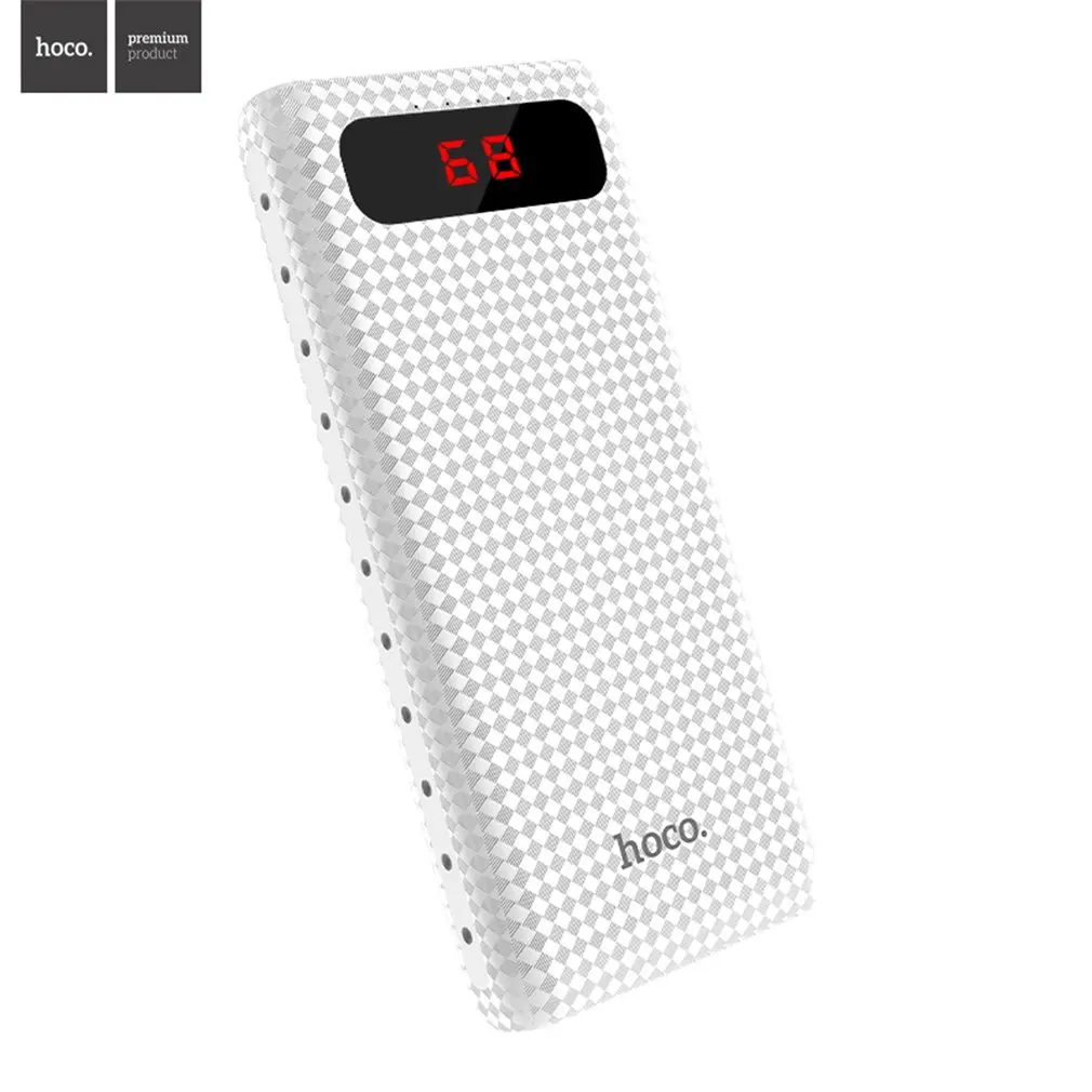 HOCO B20A Универсальный 20000 мАч двойной USB внешний аккумулятор 18650 портативное