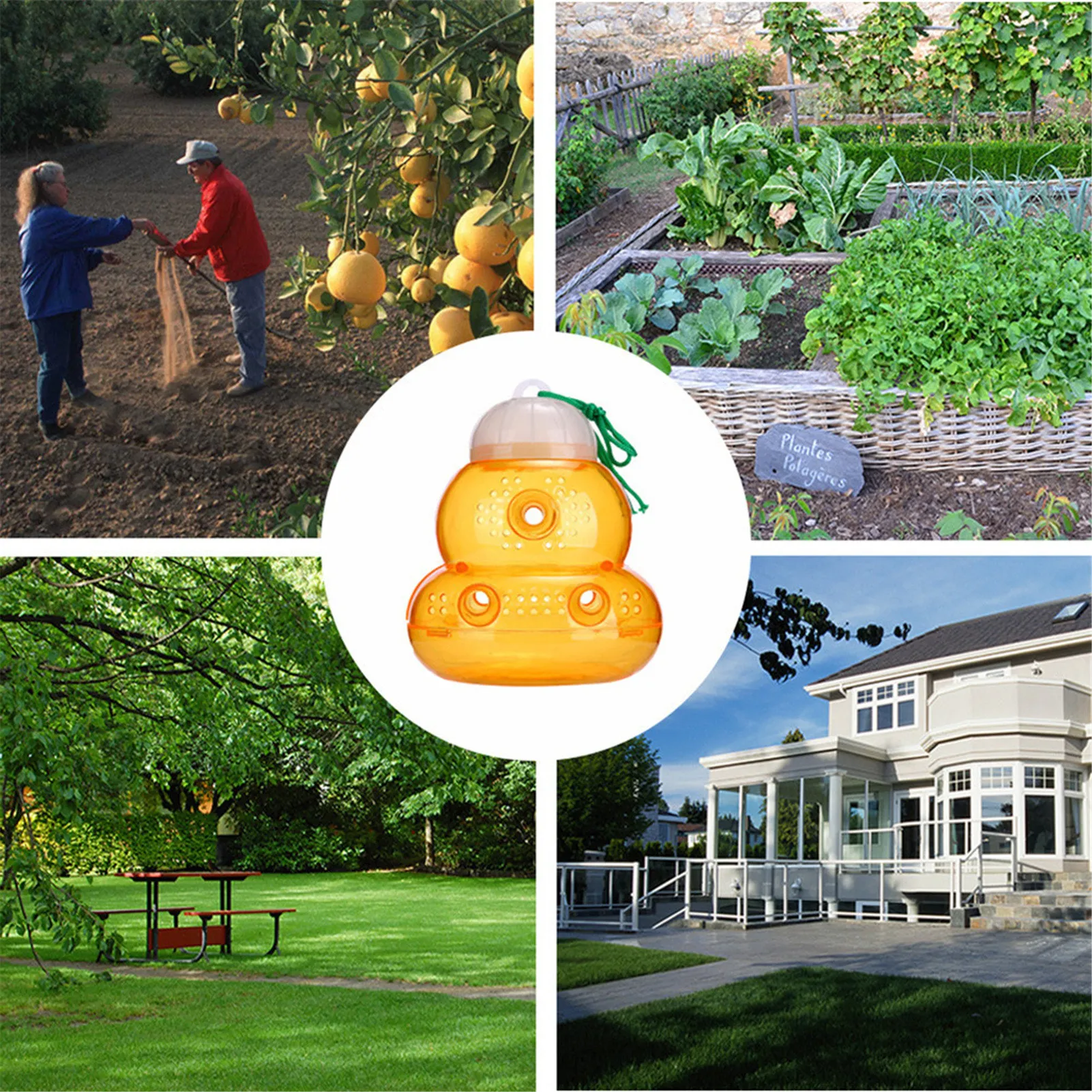 

Wasp Catcher Wasp Trap Garden Insect Trap Gourd-Type Yellow Bee Catcher For Household Garden Fly Bees Hornet Catcher