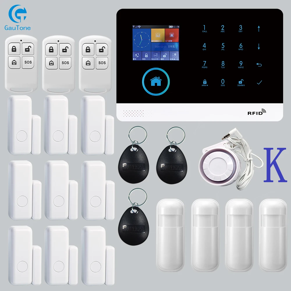 GT-018-PG-103-2G-K GT APP пульт дистанционного управления Аварийная панель переключаемая 8 языков беспроводная домашняя безопасность wifi GSM GPRS сигнализация Система RFID карта снятие с охраны - Цвет: GT-018-PG-103-2G-K