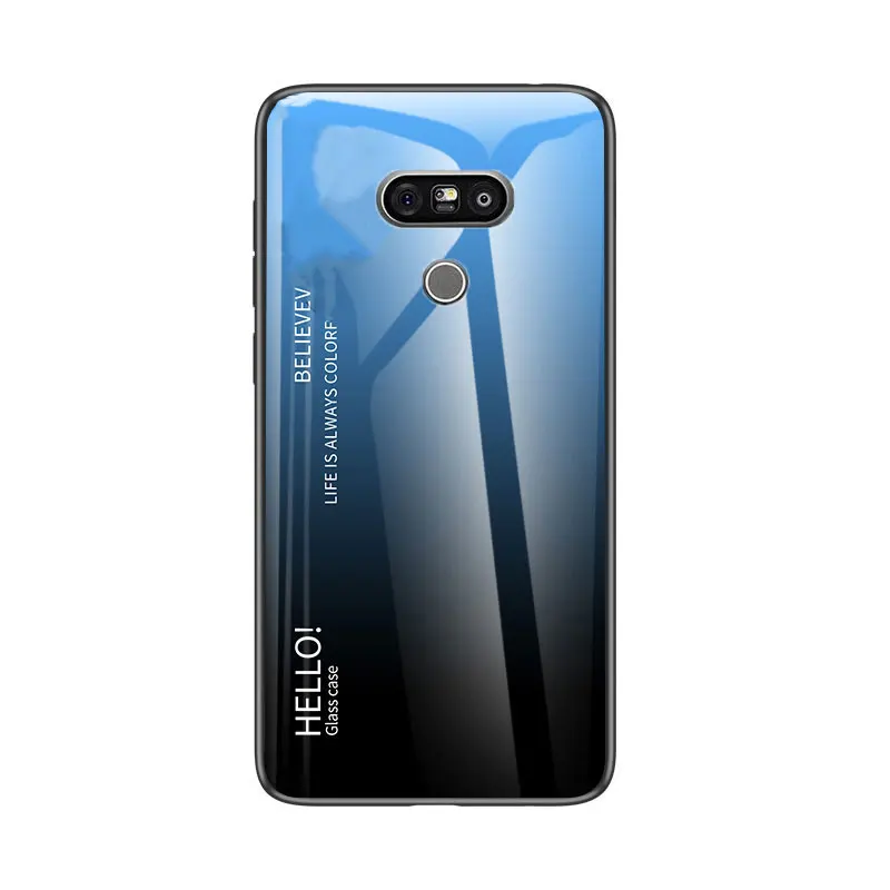 9 Чехол для телефона LG G8 G7 G6 G5 закаленное стекло противоударный чехол для LG G5 G6 G7 G8 градиентный цвет глянцевое стекло защитный чехол - Цвет: 9