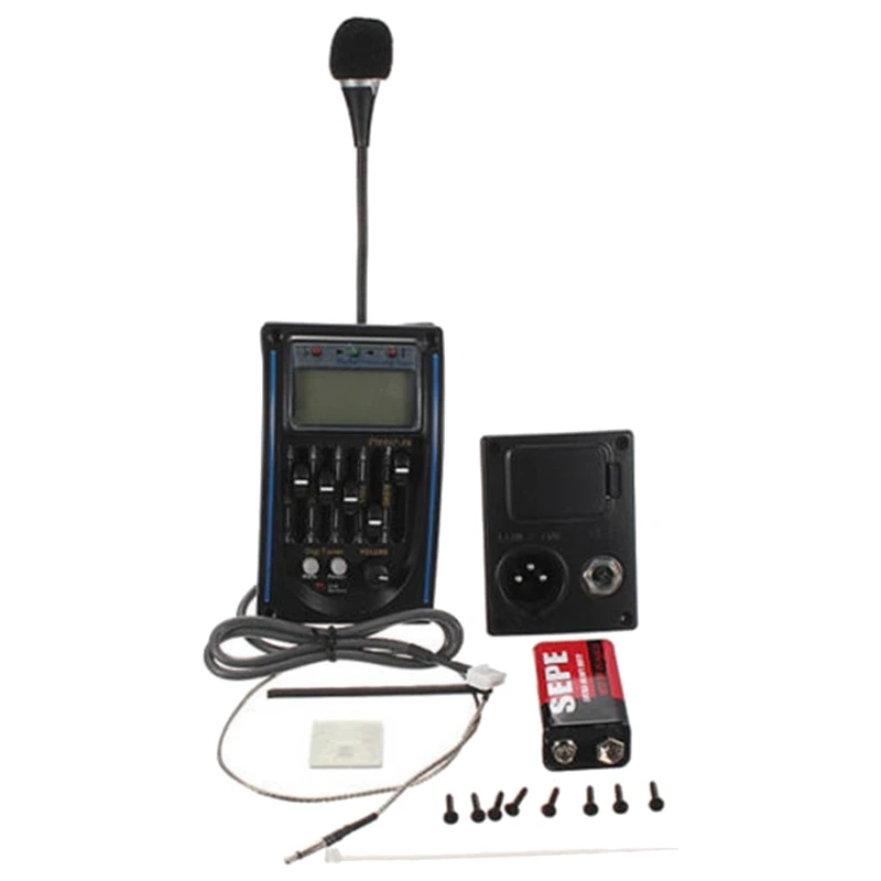 5 полосный эквалайзер Пикап тюнер для акустической гитары с 6F22 9В батареи|Детали и