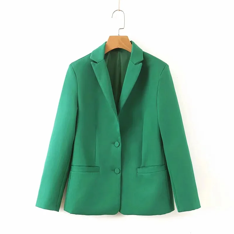 Темперамент Женский костюм зеленый Двухсекционный 2019 новый тонкий однобортный