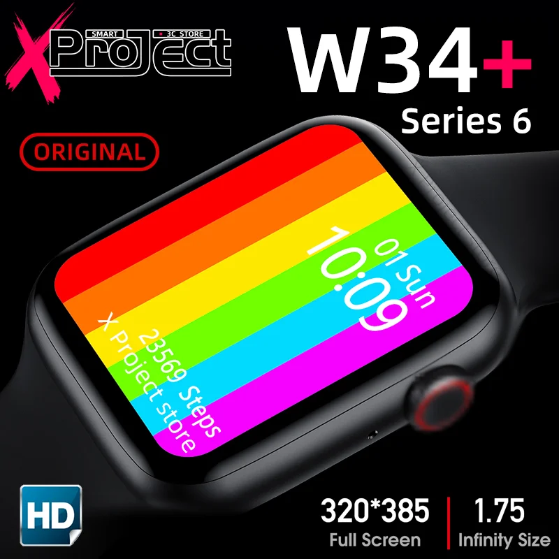 Смарт-часы smar twatch W34 + pro серия 2020 6 вызовов фитнес-браслет для мужчин и женщин часы
