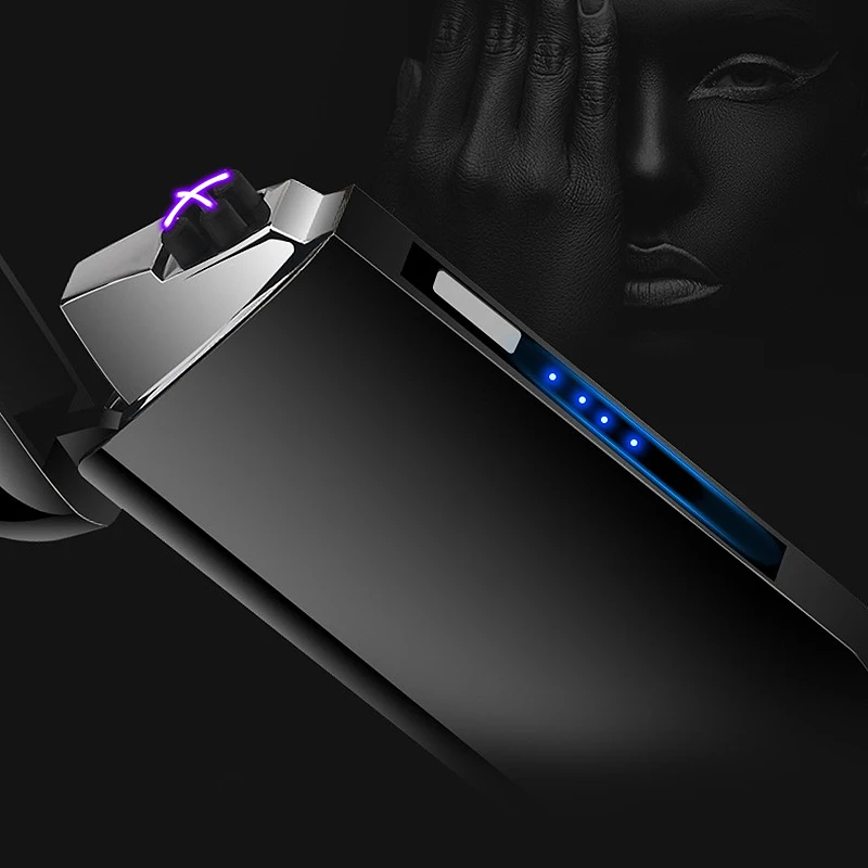 Металлическая ветрозащитная электронная сигарета с зарядкой от USB Зажигалка