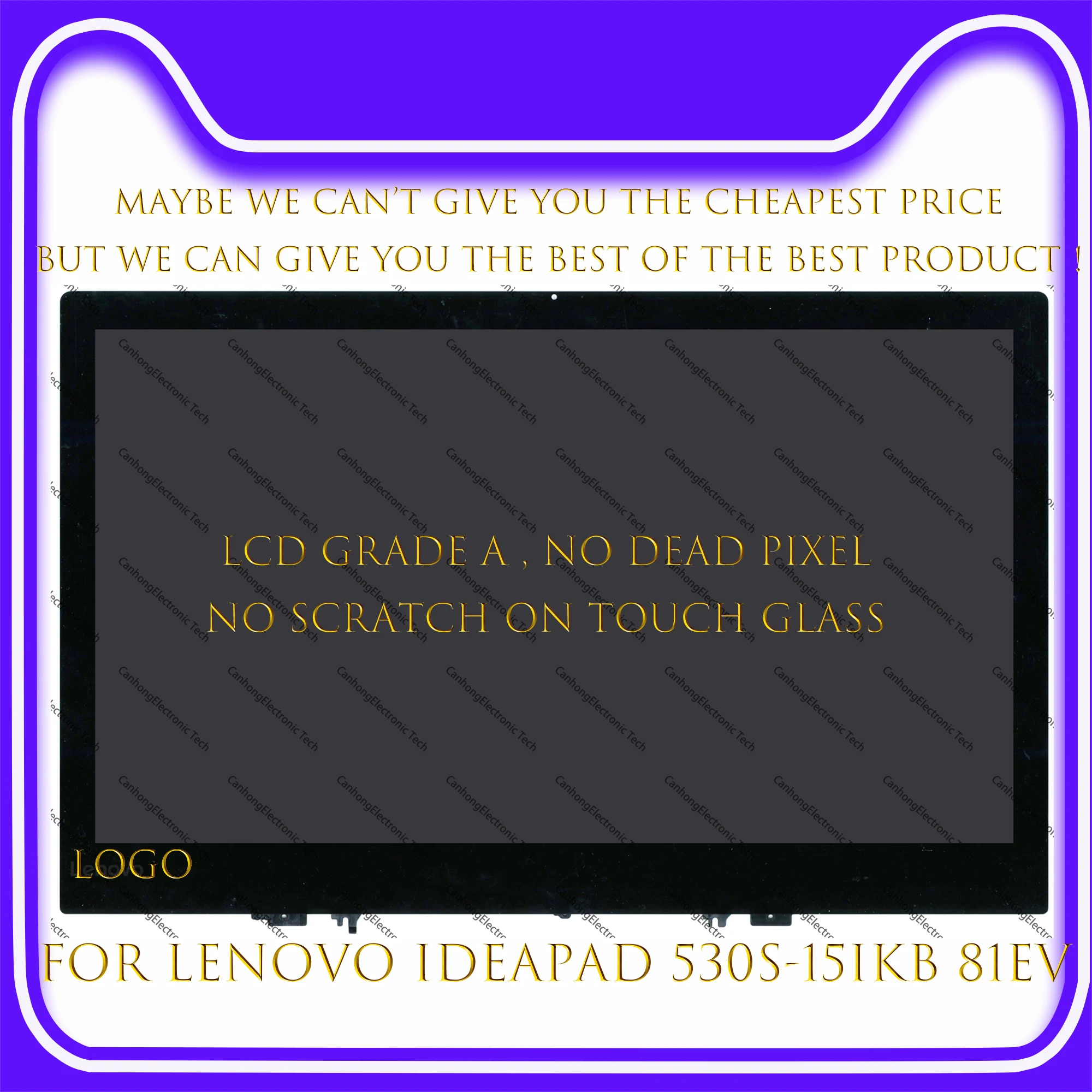 

ЖК-дисплей 15,6 дюйма Full FHD IPS с передним стеклом в сборе 5D10R06098 для Lenovo ideapad 530S-15IKB 530S-15 81EV