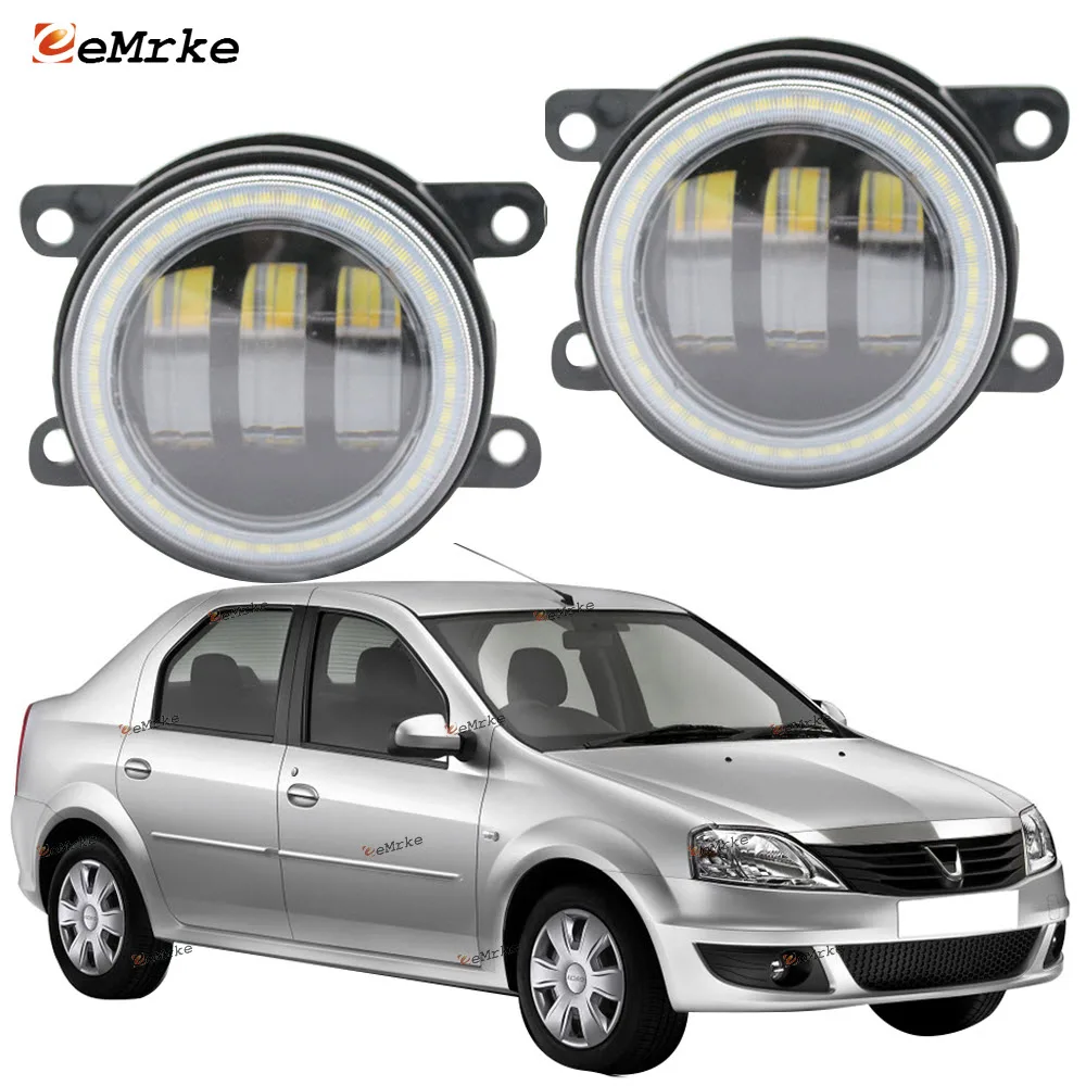 

2X светодиодные дневные ходовые огни Angel Eye для Renault /Dacia Logan i LS_FS_KS _ US_2004 '05' 06 '07' 08 '09' 10 '11' 12, противотуманные фары
