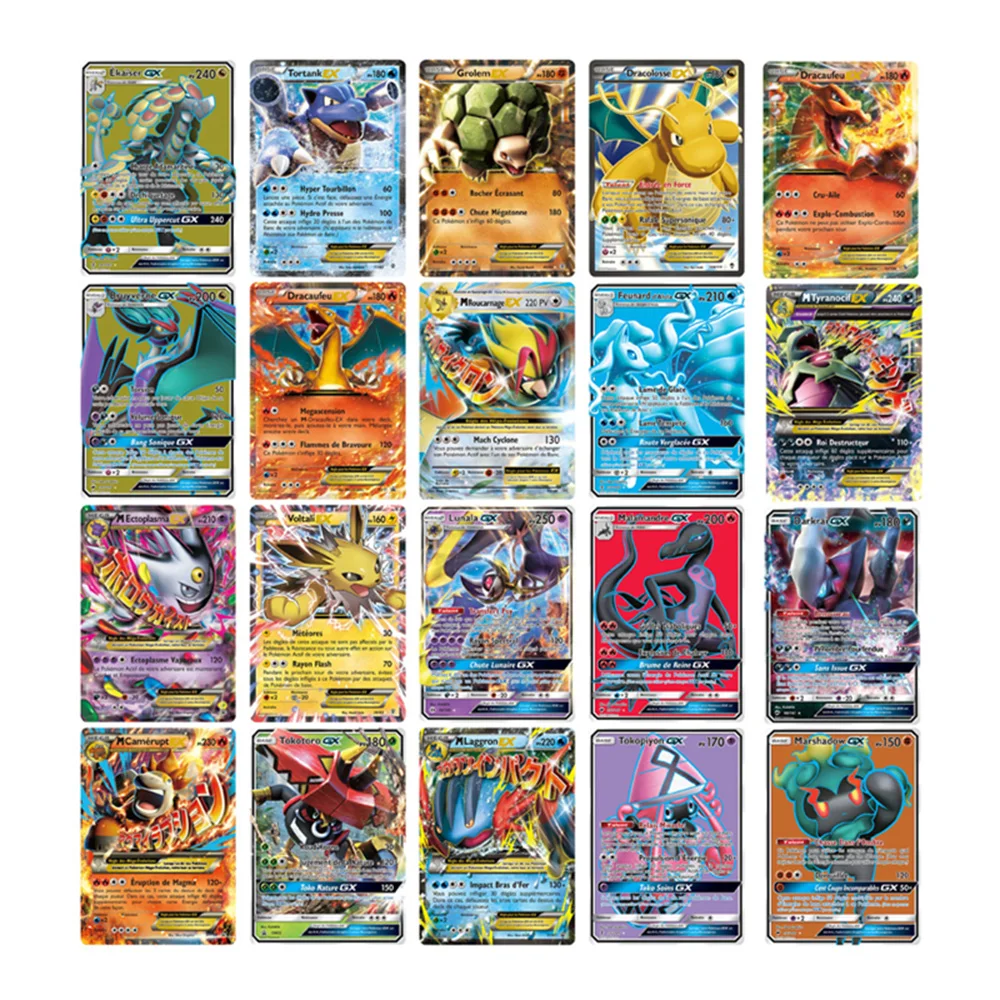 200 шт Pokemons GX французские карты Сияющие Такара TOMY игра битва Carte торговая детская