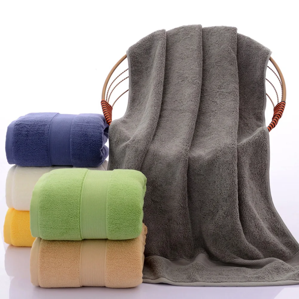 

Утолщенное хлопковое пляжное полотенце, махровое мягкое банное полотенце для ванной и спа, Роскошное однотонное быстросохнущее полотенце ...