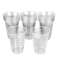 20pcs clear plastic measuring cups for epoxy resin stain paint mixing half pint reusable mixing cups for cooking and baking