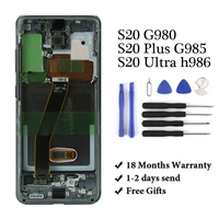 for samsung 20 g980s20 plus g985 lcd dispaly super amoled with frame with touch screen assembly for samsung s20 g980 lcd screen