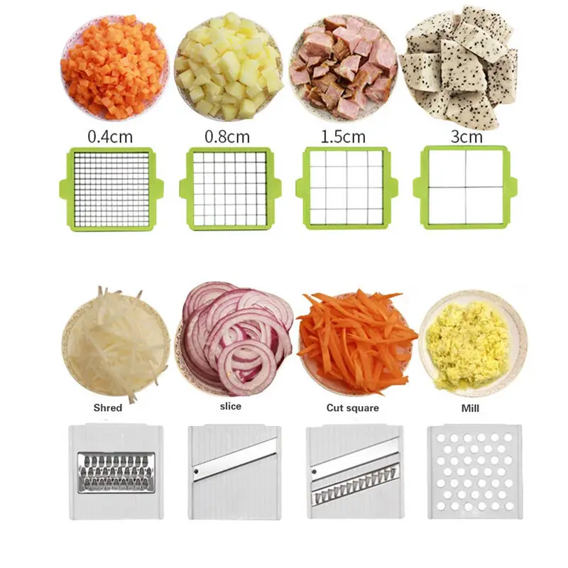 Многофункциональное ручное устройство резки овощей с 8 лезвиями для нарезки