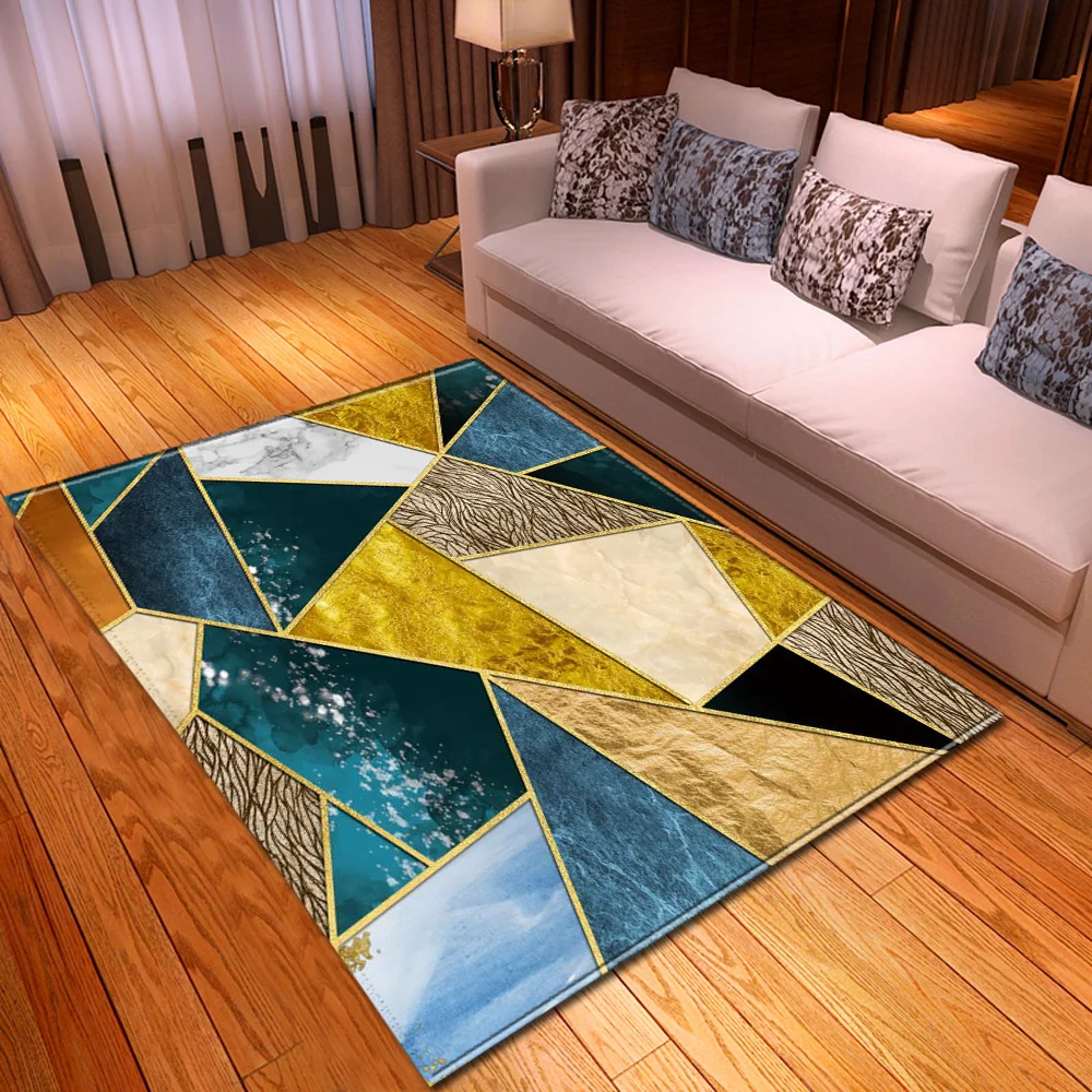 

Modern Children Carpet For Living Room 3D Geometric Pattern Kids Room Bedroom Rug Decorations Home Hallway Floor Bedside Mats